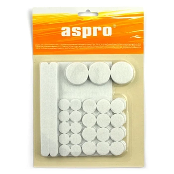 Aspro zestaw podkładek filcowych białych 38sztuk A-40001-10-038