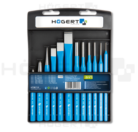 Hogert zestaw przecinaków punktaków i wybijaków 12-elementowy HT3B712