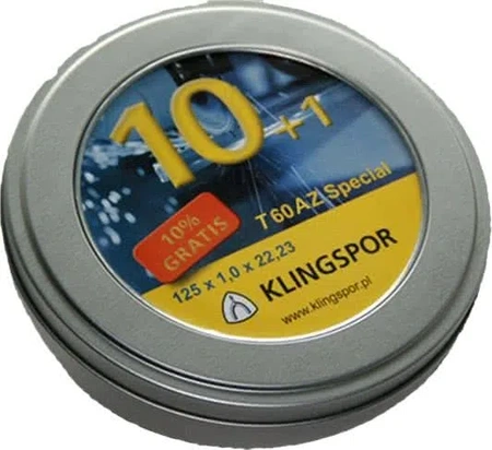 Klingspor tarcza do cięcia metalu 10+1 Special T 60 AZ 125x1x22,23mm 316151