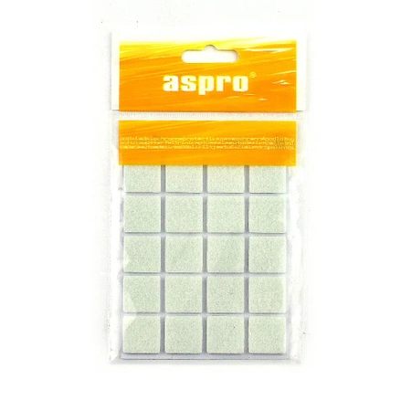 Aspro podkładki filcowe kwadratowe białe 20mm 20sztuk A-40001-03-020
